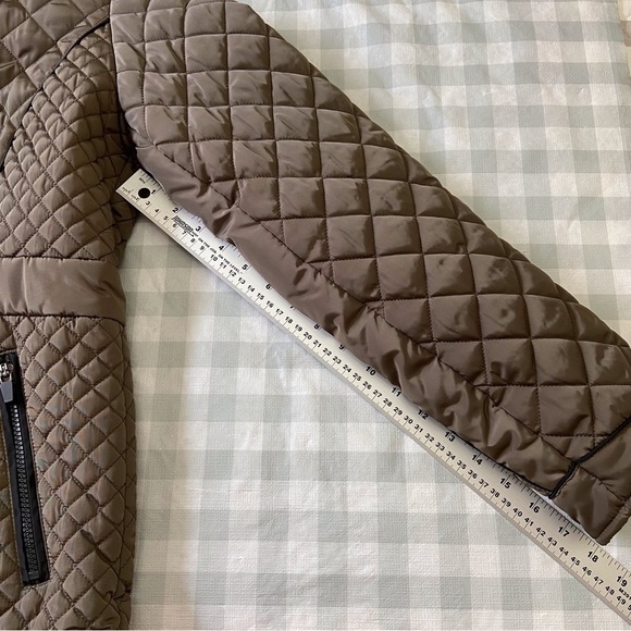 Spanner quilted jacket kaki olive mid coat trendy zip up stylish timeless Large - Picture 12 of 15